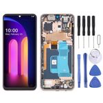 Per LG V60 ThinQ versione USA digitalizzatore schermo LCD originale assemblaggio completo con cornice (oro)