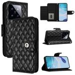 Per Xiaomi 14 Pro Custodia per telefono in pelle con texture rombica con cordino (nero)
