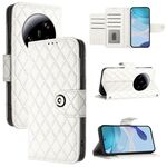 Per Xiaomi 13 Custodia per telefono in pelle con texture ultra rombica con cordino (bianco)