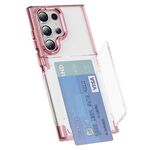 Custodia per telefono ibrida in acrilico TPU per Samsung Galaxy S22 Ultra 5G (rosa trasparente)