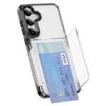 Per Samsung Galaxy S23 FE 5G Porta carte Custodia per telefono in TPU ibrido acrilico (nero trasparente)