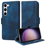 Custodia per telefono in pelle stellata con rombo goffrato per Samsung Galaxy S23 5G (blu)