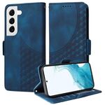 Per Samsung Galaxy S22+ 5G Custodia per telefono in pelle con motivo a rombi in rilievo e stelle (blu)