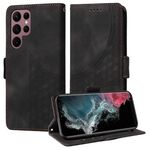 Custodia per telefono in pelle stellata con rombo goffrato per Samsung Galaxy S22 Ultra 5G (nera)