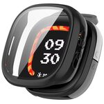 Per Fitbit Ace LTE PC + custodia protettiva per orologio integrata con pellicola in vetro temperato (nera)