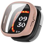 Per Fitbit Ace LTE PC + custodia protettiva per orologio integrata con pellicola in vetro temperato (rosa Sakura)