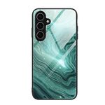 Per Samsung Galaxy S24 FE 5G Custodia protettiva in vetro con motivo marmorizzato (onde d'acqua)