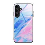 Per Samsung Galaxy S24 FE 5G Custodia protettiva in vetro con motivo marmorizzato (rosa)
