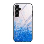 Per Samsung Galaxy S24 FE 5G Custodia protettiva in vetro con motivo marmorizzato (Ocean Waves)