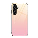 Per Samsung Galaxy S24 FE 5G Custodia in vetro colorato sfumato (giallo rosa)