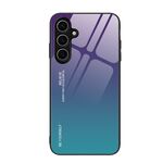 Custodia per telefono in vetro sfumato per Samsung Galaxy S24 FE 5G (Aurora Blu)