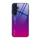 Custodia per telefono in vetro sfumato per Samsung Galaxy S24 FE 5G (rosso viola)