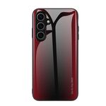 Per Samsung Galaxy S24 FE 5G Custodia per telefono in vetro TPU con trama sfumata (rosso)