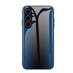 Per Samsung Galaxy S24 FE 5G Custodia per telefono in vetro TPU con texture sfumata (blu)