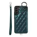 Per Samsung Galaxy S22+ 5G Custodia per cellulare con texture rombica con cordino corto (verde)