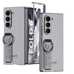 Per Samsung Galaxy Z Fold6 GKK Custodia per telefono con anello per cinturino da polso laterale integrato con foro grande (grigio)