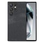 Per Samsung Galaxy S24 Ultra 5G Custodia per telefono con cover posteriore per PC in pelle vintage (nera)