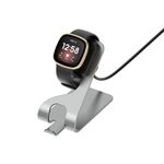 Per caricabatterie per orologio con staffa metallica in lega di alluminio Fitbit Ace LTE, lunghezza: 1,5 m (grigio)