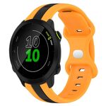 Per cinturino in silicone bicolore con fibbia a farfalla da 20 mm Garmin Forerunner 158 (nero + giallo)