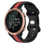 Per Garmin Forerunner 645 Music Cinturino per orologio in silicone bicolore con fibbia a farfalla da 20 mm (nero + rosso)