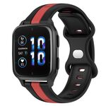 Per Garmin Forerunner Sq2 Music Cinturino per orologio in silicone bicolore con fibbia a farfalla da 20 mm (nero + rosso)