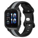 Per Garmin Forerunner Sq2 Music Cinturino per orologio in silicone bicolore con fibbia a farfalla da 20 mm (nero + grigio)