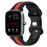 Per Amazfit GTS 2 Mini 20mm Cinturino in silicone bicolore con fibbia a farfalla (nero + rosso)