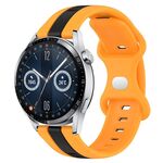 Per Huawei Watch GT3 46mm 20mm Cinturino in silicone bicolore con fibbia a farfalla (nero + giallo)