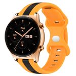 For Honor Watch GS 3 20mm Cinturino in silicone bicolore con fibbia a farfalla (nero + giallo)