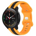 Per Xiaomi MI Watch S1 Pro 22mm Cinturino in silicone bicolore con fibbia a farfalla (nero + giallo)