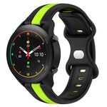 Per Xiaomi MI Watch S1 Pro 22mm Cinturino in silicone bicolore con fibbia a farfalla (nero + verde)