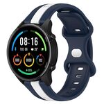 Per Xiaomi MI Watch Sport 22mm Cinturino in silicone bicolore con fibbia a farfalla (bianco + blu)