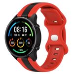 Per Xiaomi MI Watch Color 22mm Butterfly Buckle Cinturino in silicone bicolore (rosso + nero)