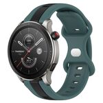 Per Amazfit GTR 4 22mm Cinturino in silicone bicolore con fibbia a farfalla (verde + nero)