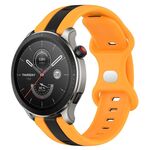 Per Amazfit GTR 4 22mm Cinturino in silicone bicolore con fibbia a farfalla (nero + giallo)