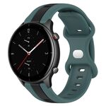 Per Amazfit GTR 2e 22mm Cinturino in silicone bicolore con fibbia a farfalla (verde + nero)