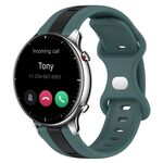 Per Amazfit GTR 2 22mm Cinturino in silicone bicolore con fibbia a farfalla (verde + nero)