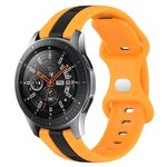 Per Samsung Galaxy Watch 46mm 22mm Cinturino in silicone bicolore con fibbia a farfalla (nero + giallo)