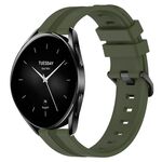 Per Xiaomi Watch S2 42mm 22mm Cinturino in silicone a strisce concavo (verde militare)