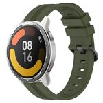 Per Xiaomi MI Watch Color 2 22mm Cinturino in silicone a strisce concave (verde militare)