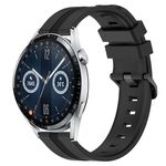 Per Huawei Watch GT3 46mm 22mm Cinturino in silicone a strisce concavo (nero)