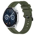 Per Huawei Watch GT3 46mm 22mm cinturino in silicone a strisce concave (verde militare)