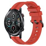 Per Honor Magic Watch 2 46mm 22mm Cinturino in silicone a strisce concavo (rosso)