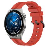 Per Huawei Watch GT3 Pro 43mm 20mm Cinturino in silicone a strisce concavo (rosso)