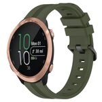 Per Garmin Forerunner 645 Music Cinturino in silicone a strisce concave da 20 mm (verde militare)