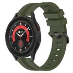 Per Samsung Galaxy Watch5 Pro 45mm 20mm Cinturino in silicone a strisce concavo (verde militare)