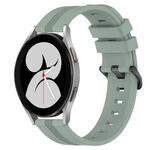 Per Samsung Galaxy Watch4 40mm 20mm cinturino in silicone a strisce concave (verde grigiastro)