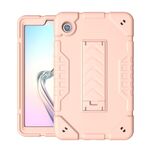 Custodia per tablet PC ibrida in silicone con supporto per armatura per Samsung Galaxy Tab A9 (oro rosa)