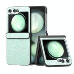 Per Samsung Galaxy Z Flip6 Custodia antiurto in polvere glitterata in tre parti (verde chiaro)