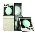 Per Samsung Galaxy Z Flip6 Custodia per telefono antiurto in polvere glitterata in tre parti (oro)